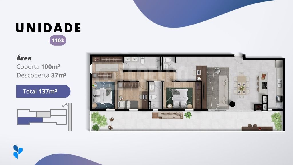  - Apto 137m² Alto Padrão com terraço Essenza Home Club Bairro São Pedro São José dos Pinhais